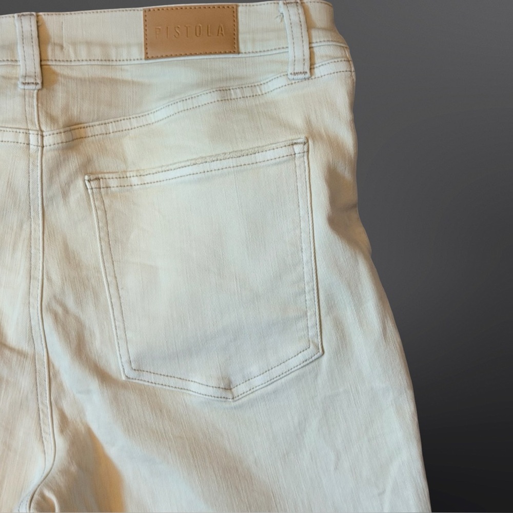 Pistola  (Anthropologie) Lennon High Rise Bootcut Crop Jeans Cream Sandstone 30 - Picture 8 of 16